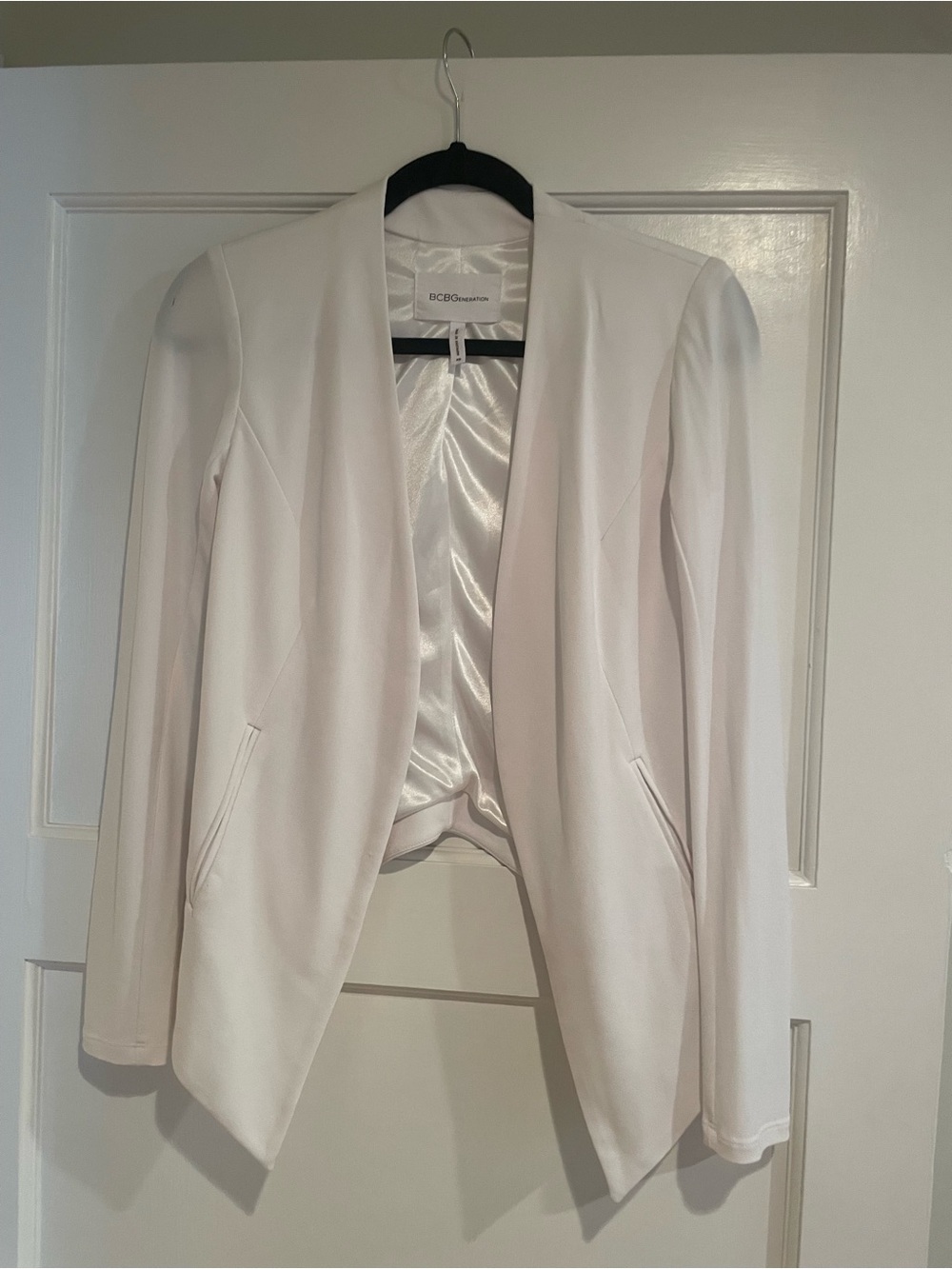 BCBGeneration Women's Cream Open-Front Blazer
